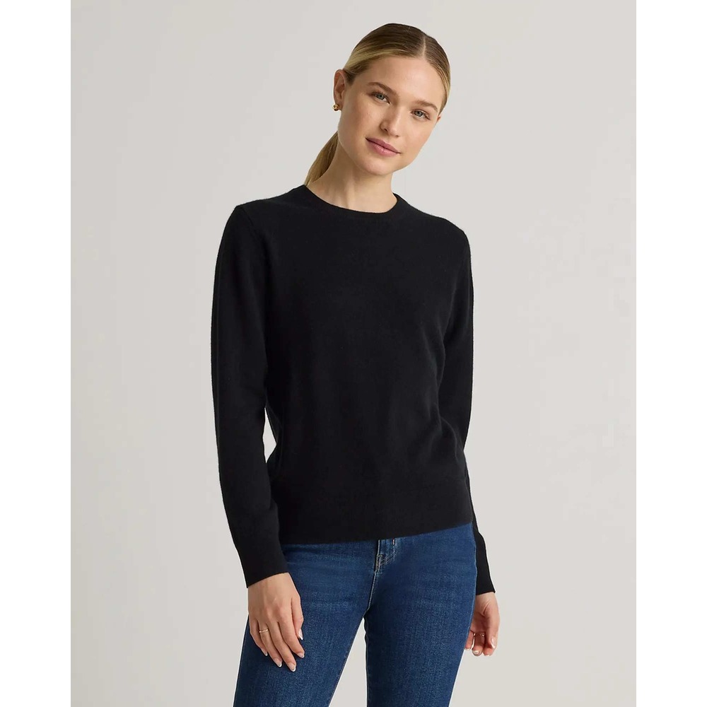 Quince Mongolian Cashmere Crew Neck Sweater Black Womens Small NWT